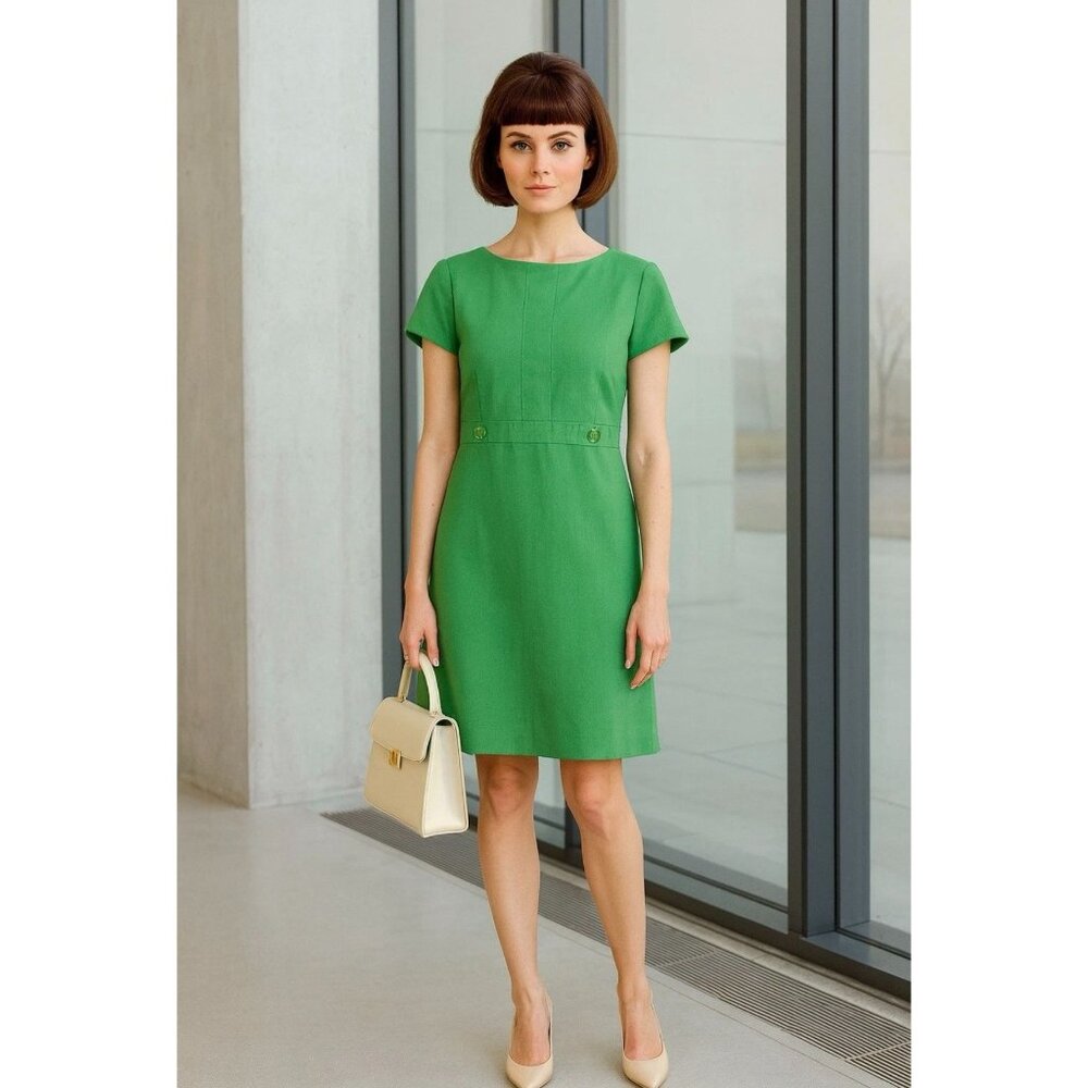 Lily Pulitzer Kelly Green Sheath Dress Retro Mod Preppy Old Money Derby Sz 4